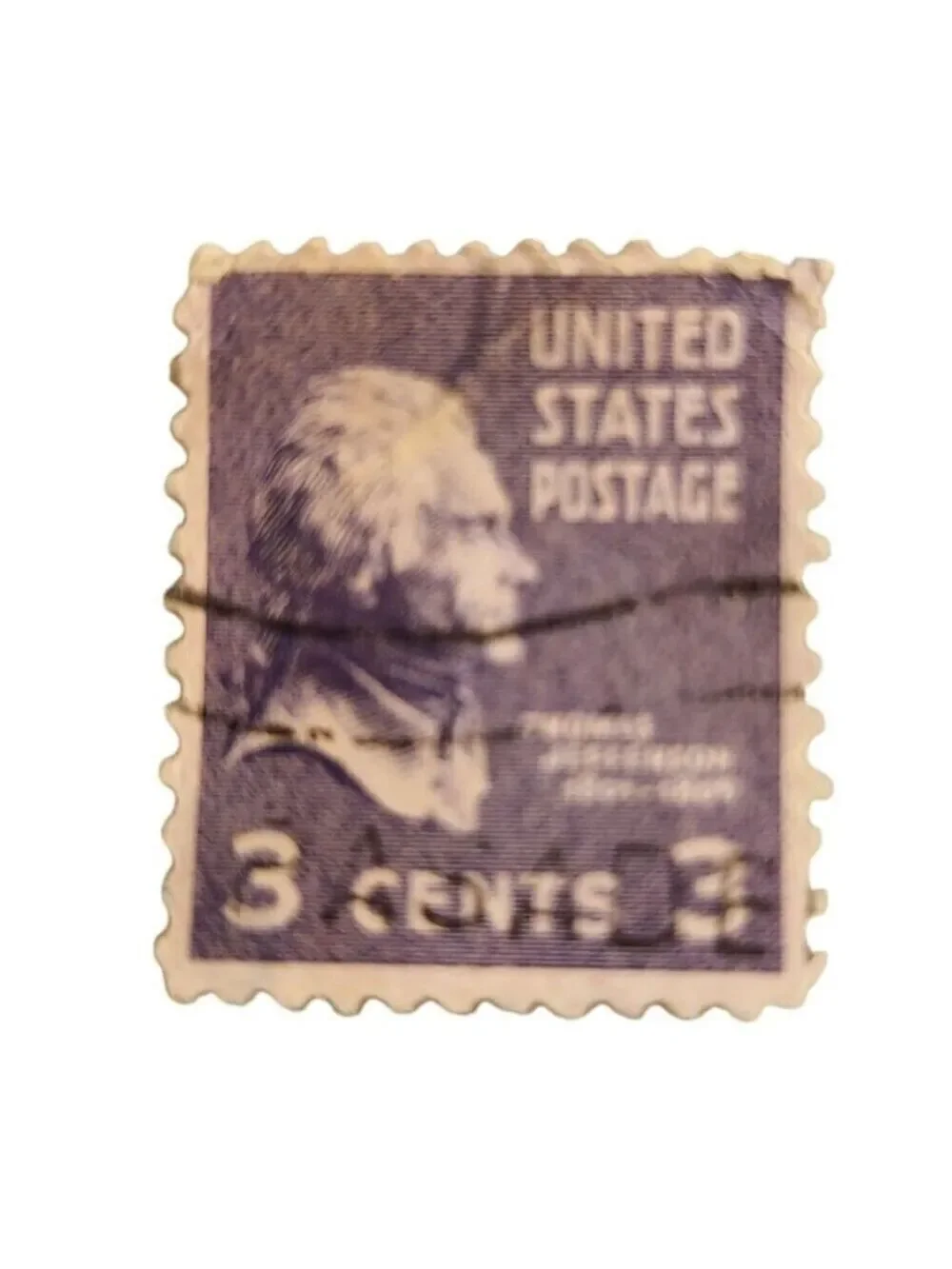 Vintage U.S. Postage Stamps Set 1¢ George Washington 2¢ John Quincy Adams 3¢ Tho